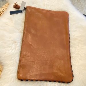 Madewell 1937 Large Leather Clutch with Tassel
